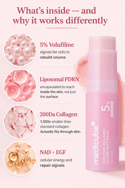 PDRN Pink Collagen Volume Multi Balm — Rebuild Volume. Smooth Lines. No Needles