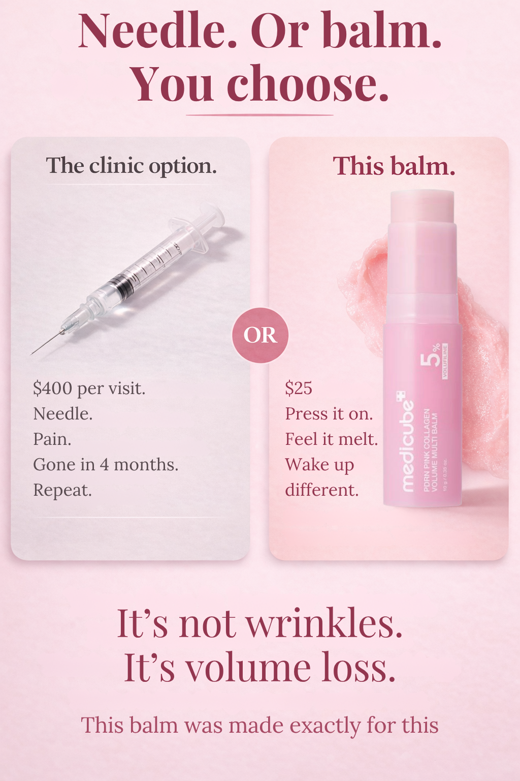 PDRN Pink Collagen Volume Multi Balm — Rebuild Volume. Smooth Lines. No Needles